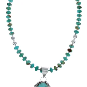 Native American Bead Necklace Set Sterling Silver Turquoise