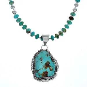 Native American Bead Necklace Set Sterling Silver Turquoise