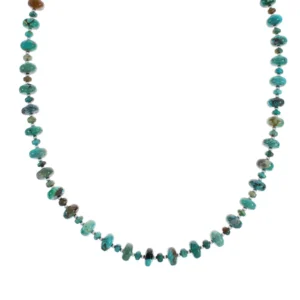 Turquoise Bead And Sterling Silver Native American Necklace