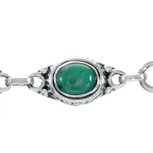 Turquoise Coral Navajo Sterling Silver Link Bracelet