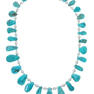 Turquoise Navajo Sterling Silver Bead Necklace