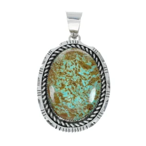 Turquoise Sterling Navajo Native American Silver Pendant