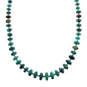 Turquoise Sterling Silver Bead Native American Necklace