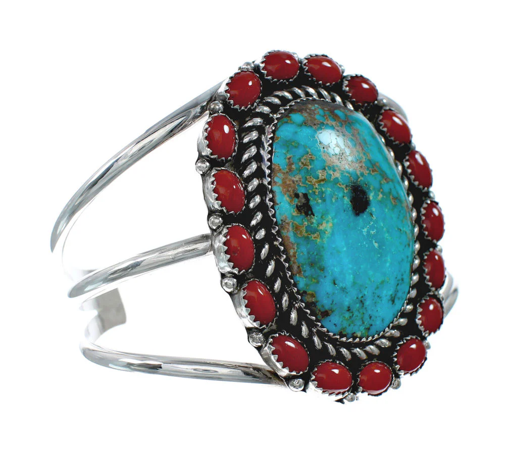 Turquoise and Coral Multi-Stone