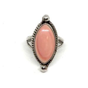 Navajo Pink Conch Ring by B. Begay – Handmade Sterling Silver