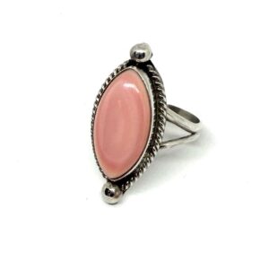 Navajo Pink Conch Ring by B. Begay – Handmade Sterling Silver