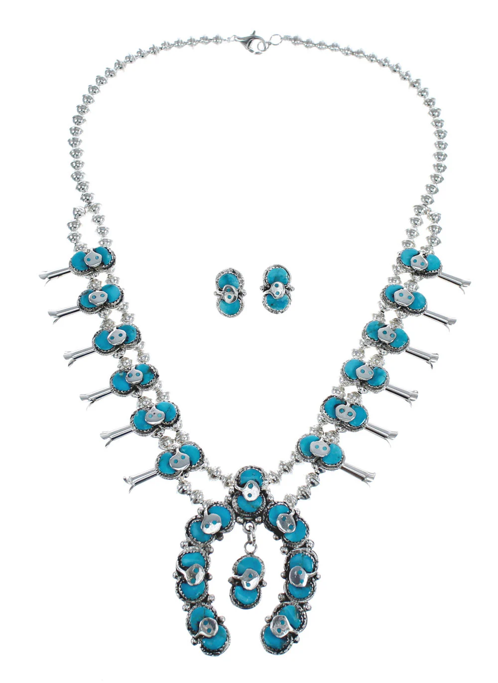 Zuni Turquoise Snake Squash Blo