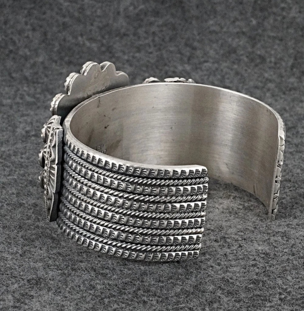 Bold Kingman Sterling Silver Bracelet by Michael Calladitto – Navajo Cuff - Image 5