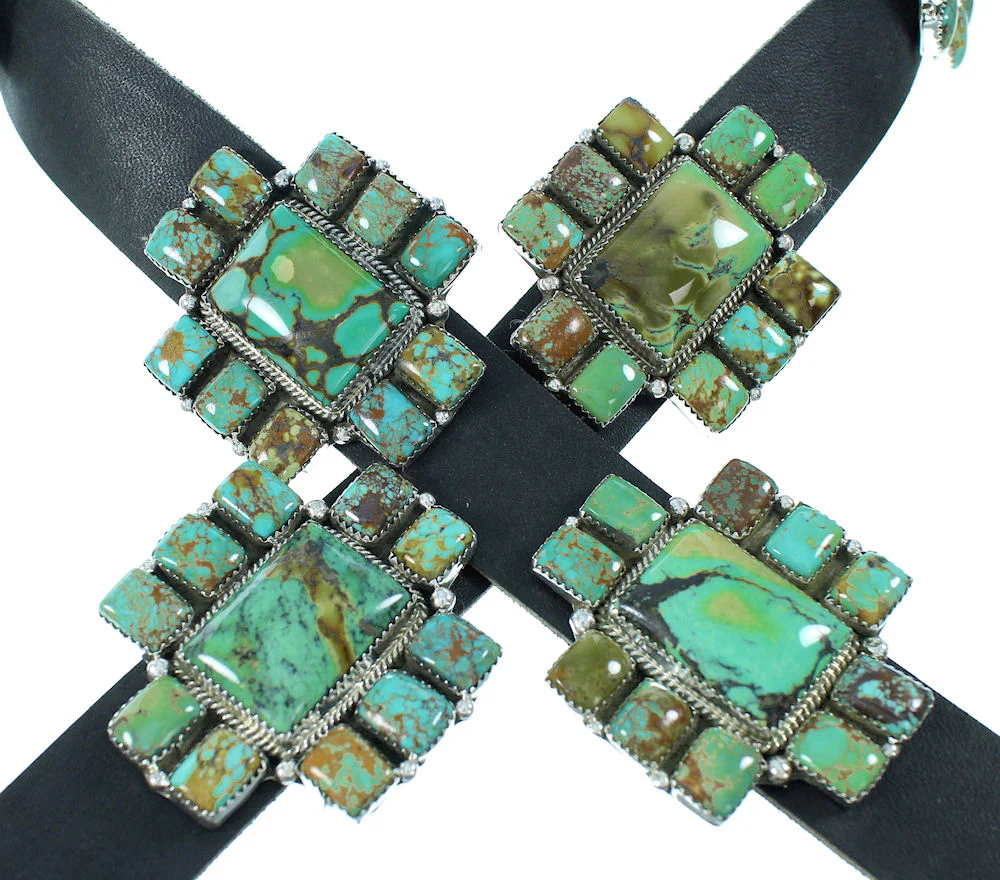 American Indian Turquoise And Sterling Silver Concho Belt - Image 4