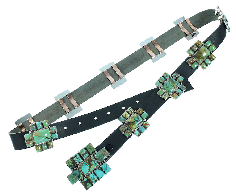 American Indian Turquoise And Sterling Silver Concho Belt - Image 6