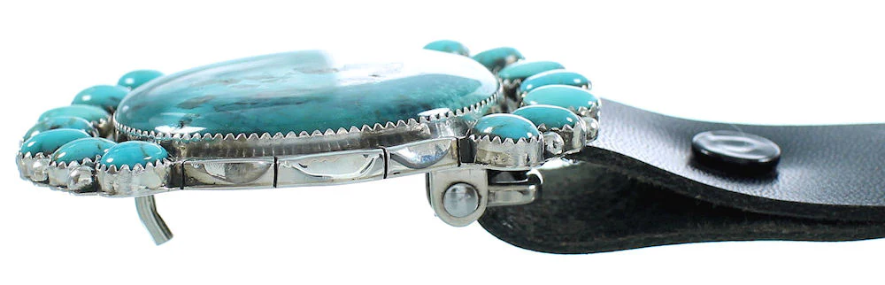 Navajo Concho Belt Native American Authentic Sterling Silver Turquoise - Image 5