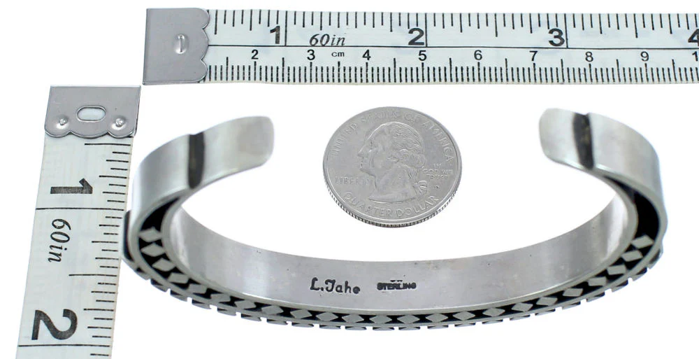 Navajo Sterling Silver Native American Cuff Bracelet - Image 5